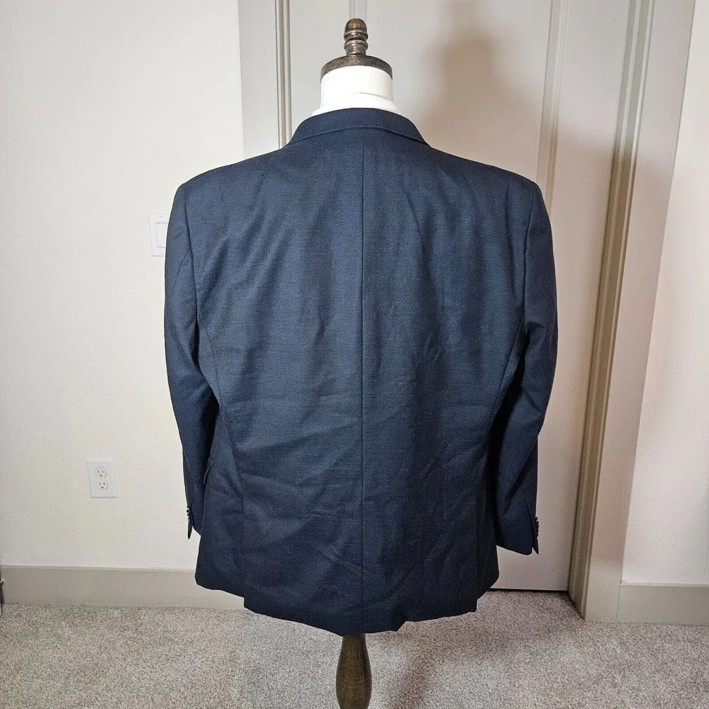 Tommy Hilfiger Suit Blazer Sport Coat Men 48R Wool 2-Button Textured‎ Black - Picture 4 of 16